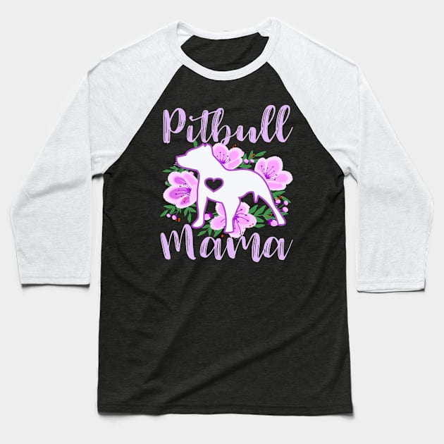 Pitbull Mama Baseball T-Shirt by PrettyPittieShop